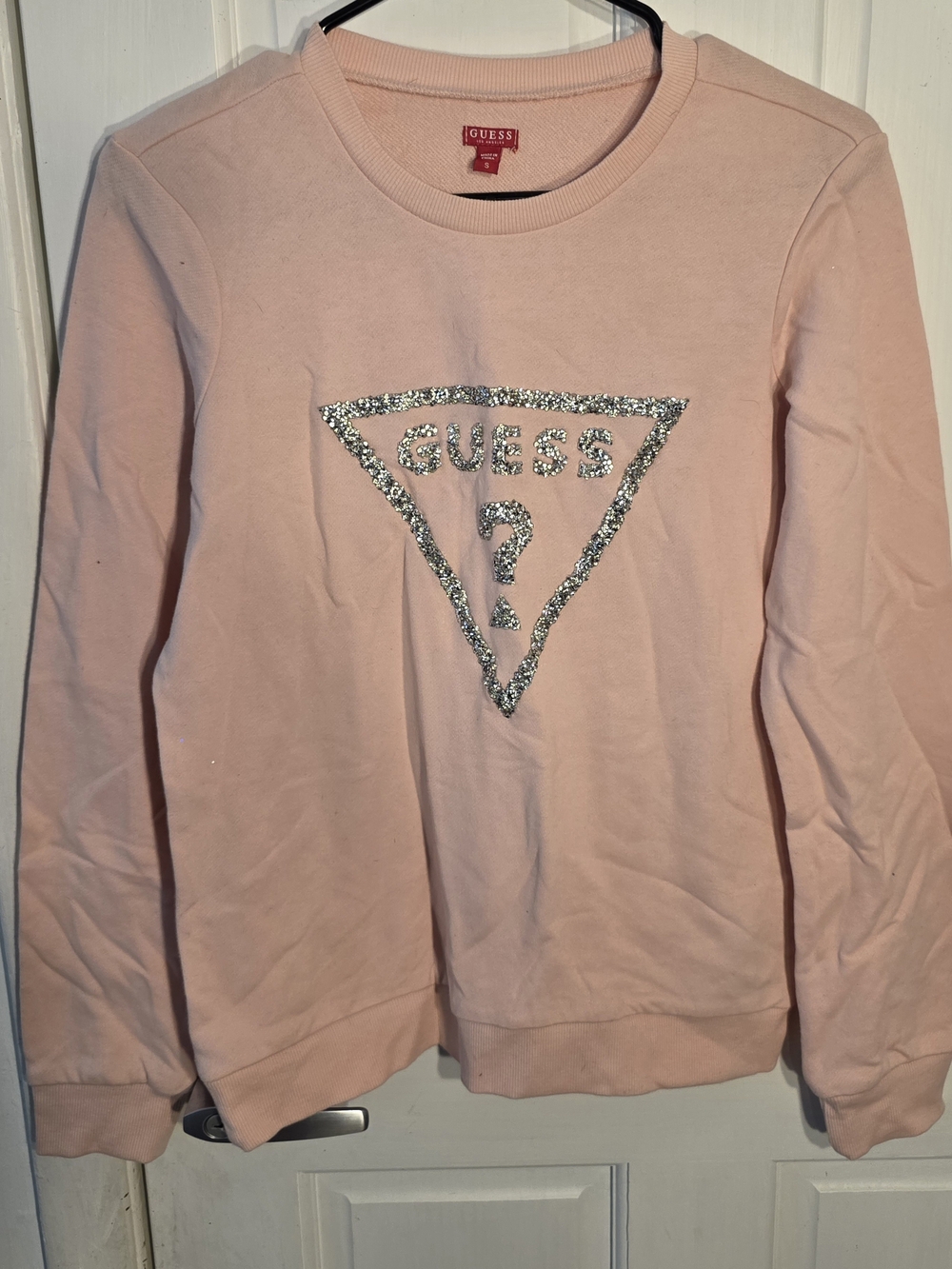 Guess Red Logo Tag Crewneck